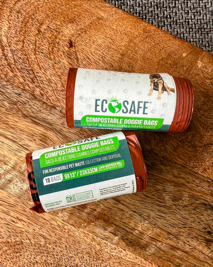 Compostable Dog Waste Bags - Leash Dispenser Roll, 18 Bags - Eternal Sunday